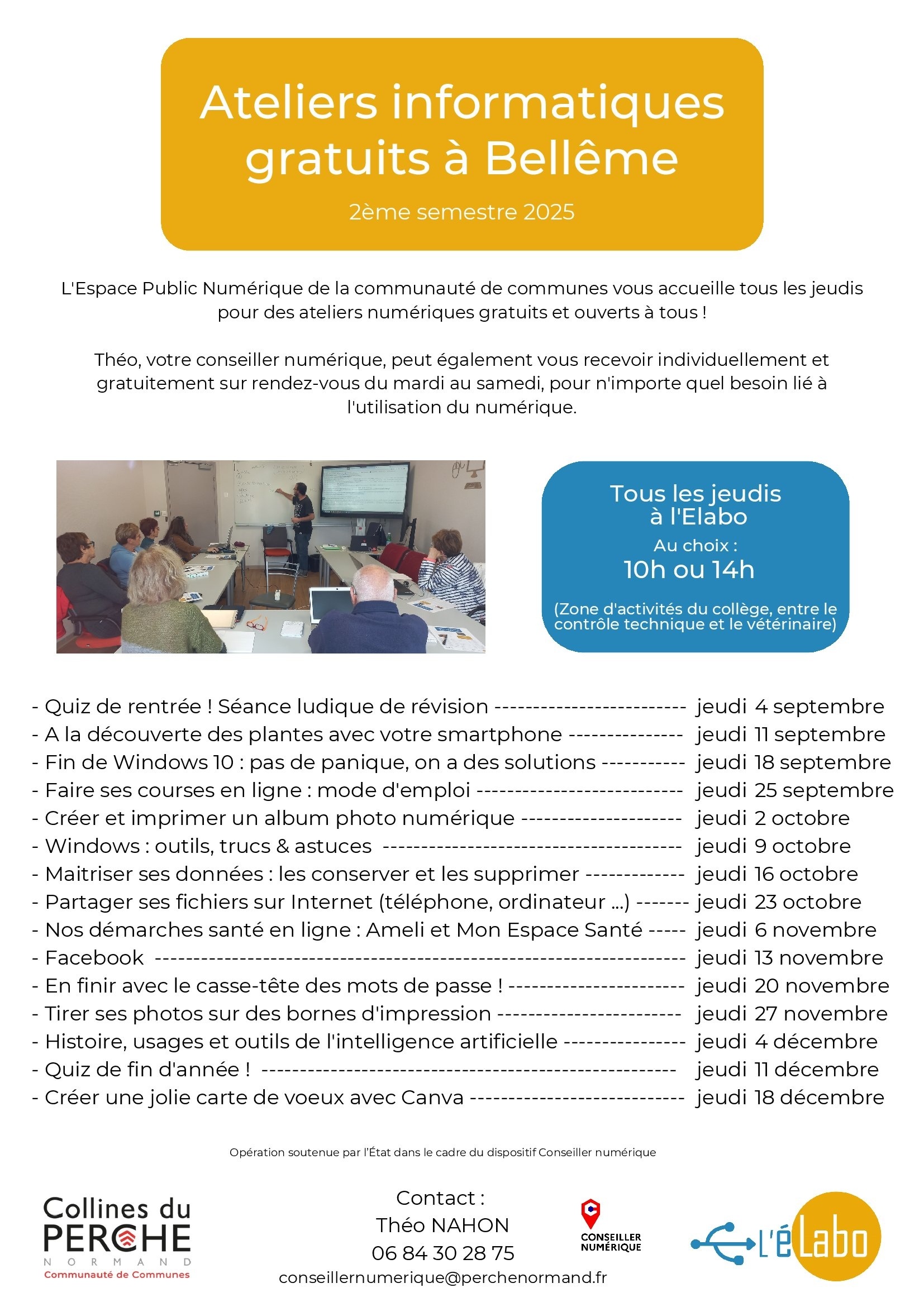 Bellême 2ème semestre 2025 Ateliers numériques 1